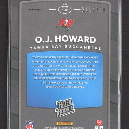 2017 Panini Donruss Optic Prizm O.J. Howard #192 Blue 215/299