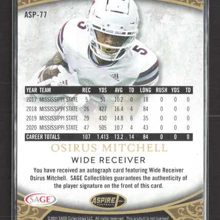 2021 SAGE Aspire Osirus Mitchell #ASP-77 Auto