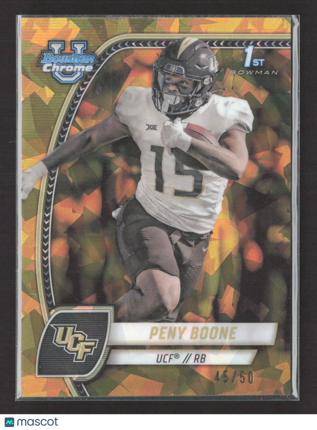 2024 Bowman Chrome University Peny Boone #143 Gold /50 Sapphire 1st Bowman