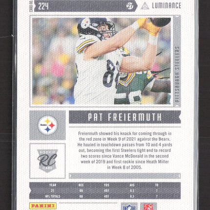 2022 Panini Chronicles Luminance Pat Freiermuth #224 RC