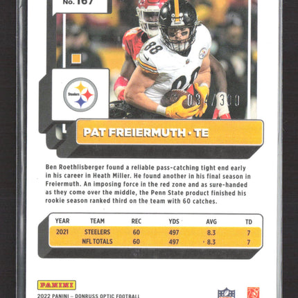 2023 Panini Donruss Optic Prizm Pat Freiermuth #167 Silver Wave 034/300