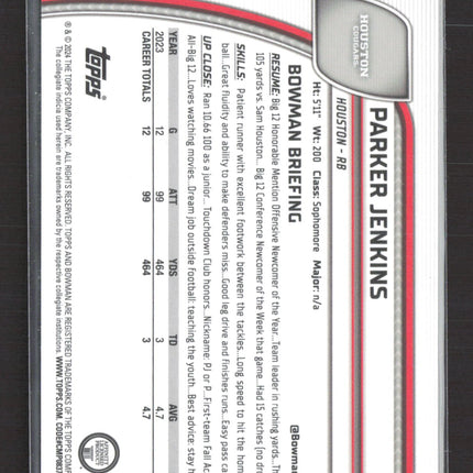 2024 Bowman Chrome University Parker Jenkins #141 Orange 1st Bowman 04/25