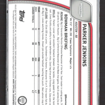 2024 Bowman Chrome University Parker Jenkins #141 Purple shimmer