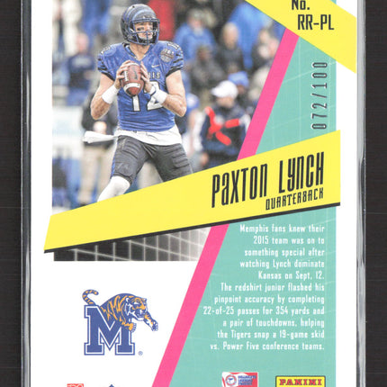 2016 Panini Prime Signatures Rookie Revolution Paxton Lynch #RR-PL RC 072/100