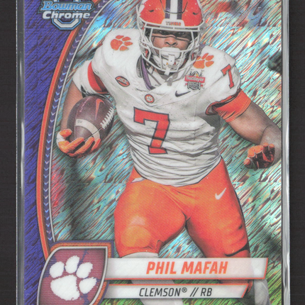 2024 Bowman Chrome University Phil Mafah #144 Purple RayWave