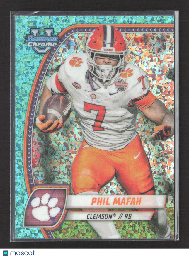 2024 Bowman Chrome University Phil Mafah #144 Aqua Shimmer Refractor /275