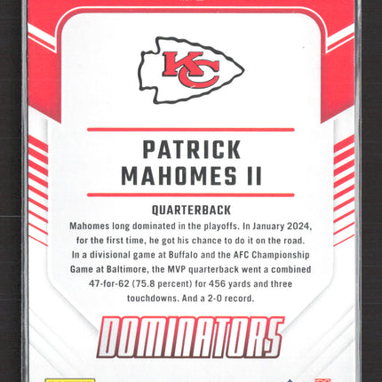 2024 Panini Donruss Dominators Patrick Mahomes II #2 Holo