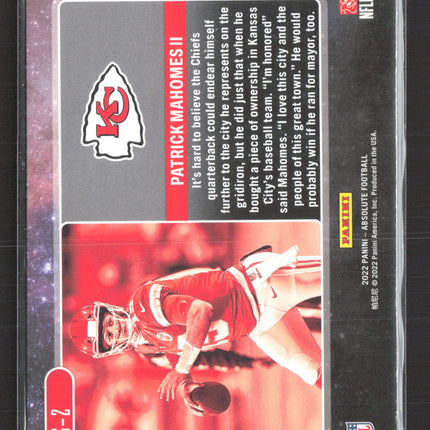 2022 Panini Absolute Football Star Gazing Patrick Mahomes II #SG-2