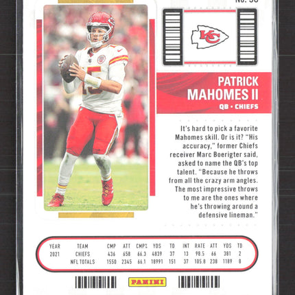 2022 Panini Contenders Season Ticket Patrick Mahomes II #58