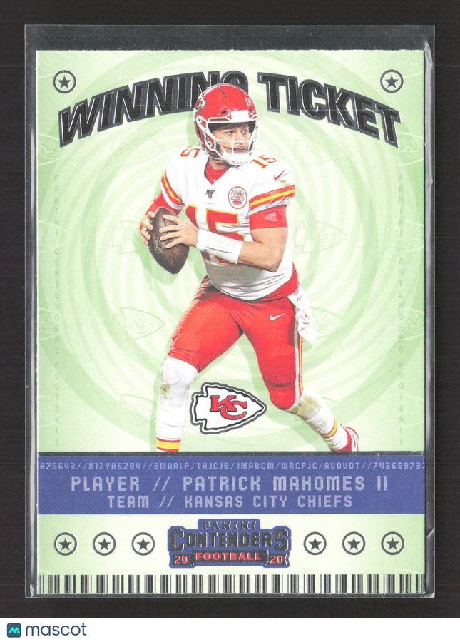 2020 Panini Contenders Winning Ticket Patrick Mahomes II #WT1 Green