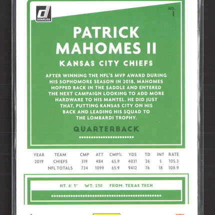 2020 Panini Donruss Patrick Mahomes II #1 Press Proof