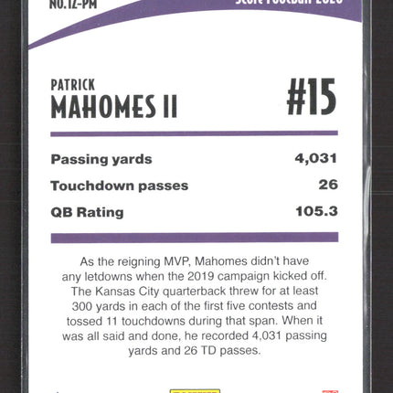 2020 Score Football In the Zone Patrick Mahomes II #IZ-PM
