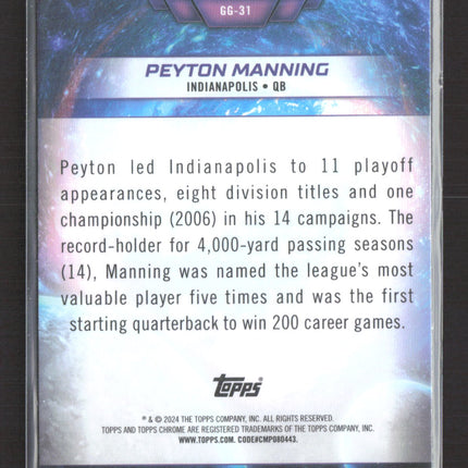 2024 Topps Chrome Galaxy Greats Peyton Manning #GG-31