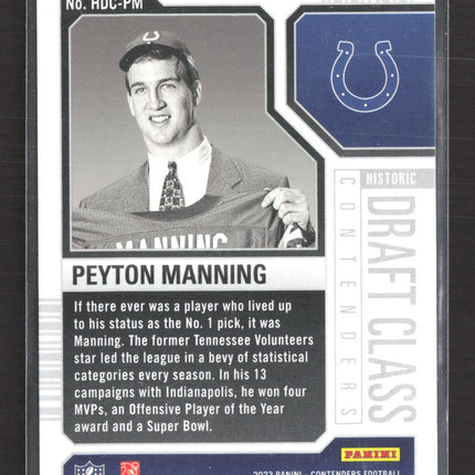 2023 Panini Contenders Historic Draft Class Peyton Manning #HDC-PM