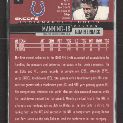 1999 Upper Deck Encore Peyton Manning #71
