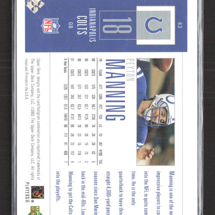 2002 Upper Deck Piece of History Peyton Manning #43
