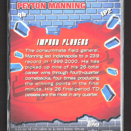 2001 Bowman's Best Impact Players Peyton Manning #IP2
