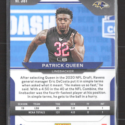 2020 Panini Prizm Patrick Queen #381 Red White Blue RC
