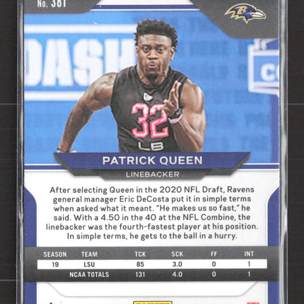2020 Panini Prizm Patrick Queen #381 Green RC