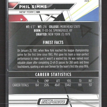 2024 Topps Composite Topps Finest Phil Simms #222