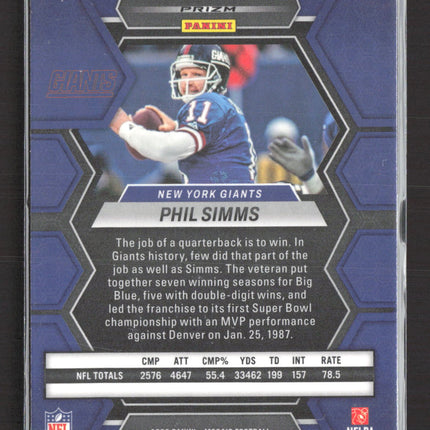 2023 Panini Mosaic Prizm Phil Simms #183 Green