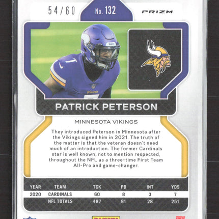 2021 Panini Prizm Patrick Peterson #132 Orange Wave 54/60