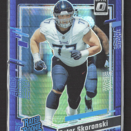 2023 Panini Donruss Optic Peter Skoronski #296 Blue Hyper