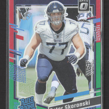 2023 Panini Donruss Optic Peter Skoronski #395 Red Green