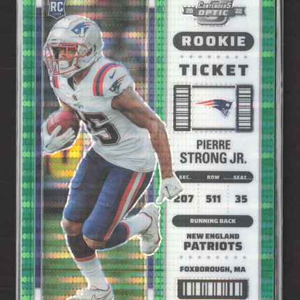 2023 Panini Contenders Optic Prizm Pierre Strong Jr. #88 Green Pulsar 03/30