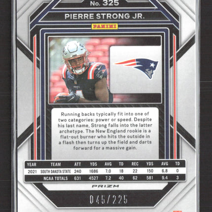 2023 Panini Prizm Pierre Strong Jr. #325 Pink Ice RC /225