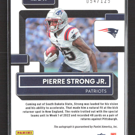2023 Panini Donruss Optic Pierre Strong Jr. #241 054/125 Auto