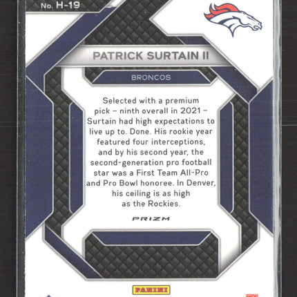 2023 Panini Prizm Emergent Patrick Surtain II #H-19 Green