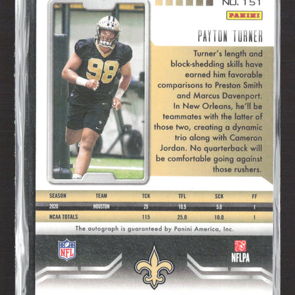 2021 Panini Playbook Payton Turner #151 41/99 RC Auto