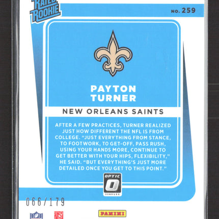 2021 Panini Donruss Optic Payton Turner #259 Blue 066/179