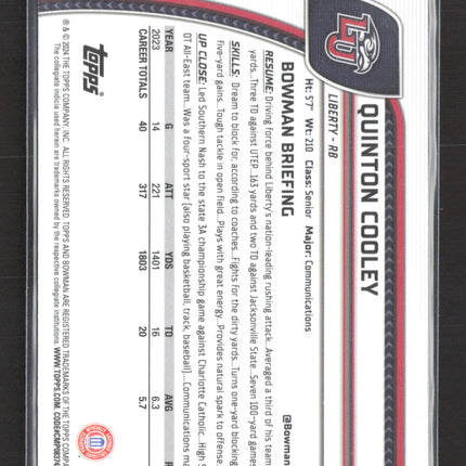 2024 Bowman Chrome University Quinton Cooley #147 Purple 1st Bowman /399