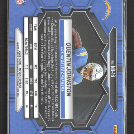 2023 Panini Mosaic Mosaic Quentin Johnston #ND-16 RC