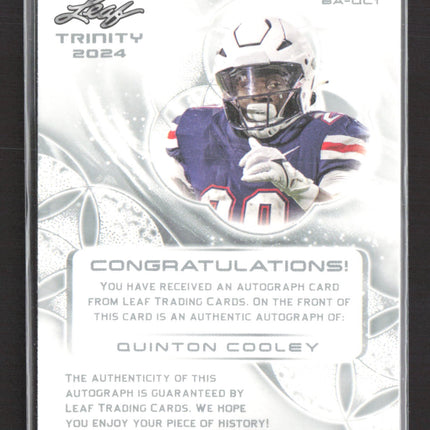 2024 Leaf Trinity Quinton Cooley #BA-QC1 70/99 Auto