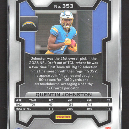 2023 Panini Prizm Quentin Johnston #353