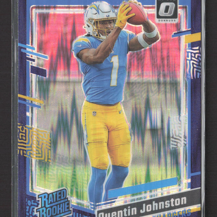 2023 Panini Donruss Optic Prizm Quentin Johnston #265 Purple Shock