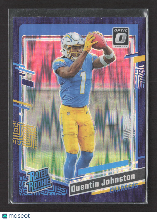 2023 Panini Donruss Optic Prizm Quentin Johnston #265 Purple Shock
