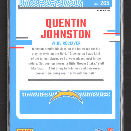 2023 Panini Donruss Optic Prizm Quentin Johnston #265 Purple Shock