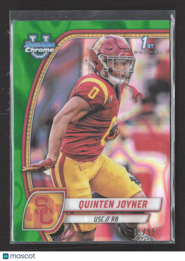 2024 Bowman Chrome University Quinten Joyner #146 Green 18/99 1st Bowman
