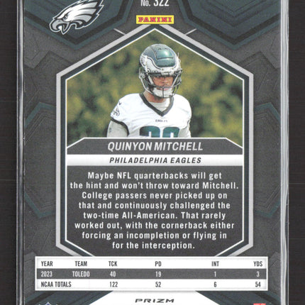 2024 Panini Mosaic Prizm Quinyon Mitchell #322 Yellow RC