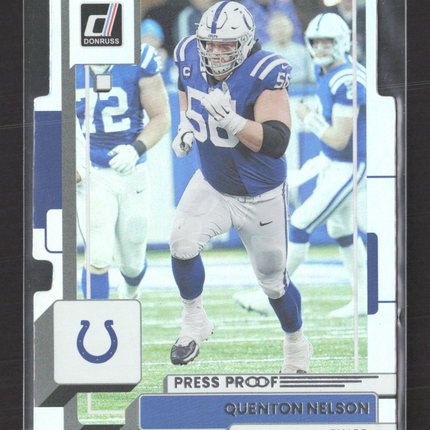 2022 Panini Donruss Football Quenton Nelson #50 Press Proof 59/75