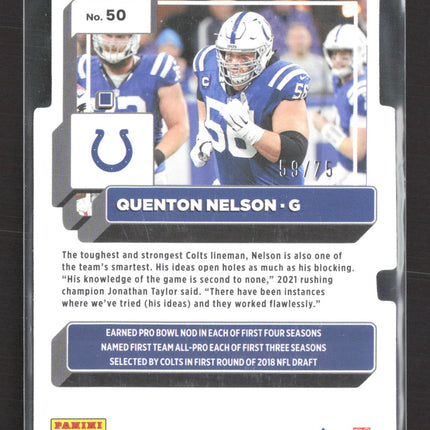 2022 Panini Donruss Football Quenton Nelson #50 Press Proof 59/75