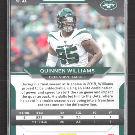 2020 Panini Prizm Quinnen Williams #32 Orange Disco