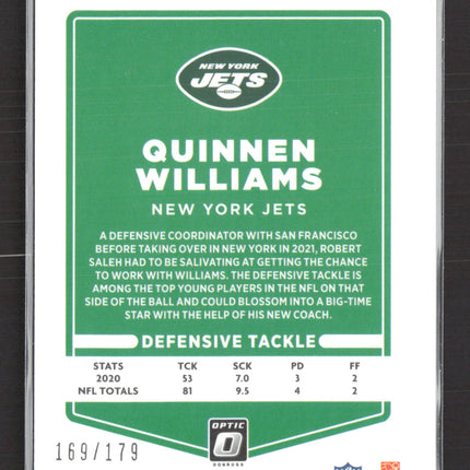 2021 Panini Donruss Optic Quinnen Williams #73 Blue 169/179