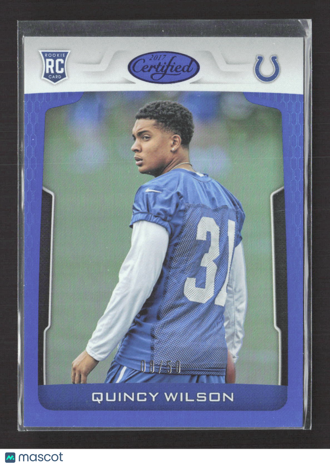 2017 Panini Certified Quincy Wilson #180 Blue RC 08/50