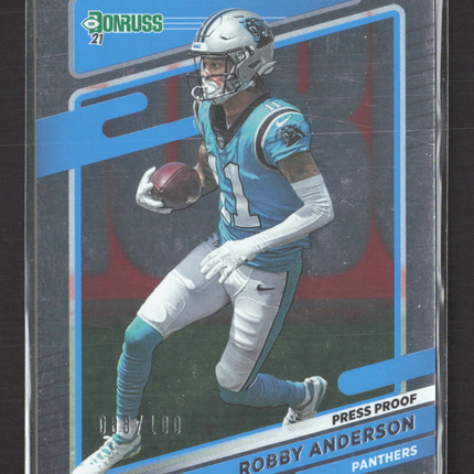 2021 Panini Donruss Robby Anderson #222 Press Proof /100