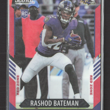 2022 Panini Chronicles Score Prizm Rashod Bateman #415 Red Zone 17/20 RC